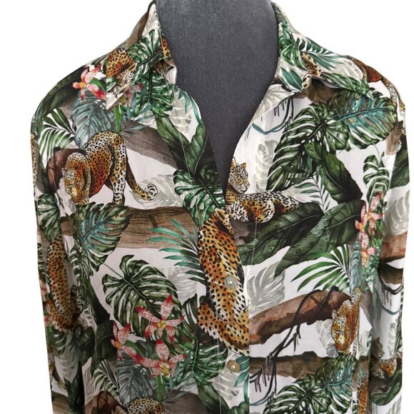 L’AGENCE Leopard & Floral Print Button-Up Shirt - Picture 2 of 8